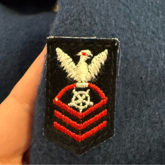 Vintage Weather Tamer Pea Coat Baby Size 18 Mo Navy Gold Buttons Preppy Classic - Picture 9 of 10